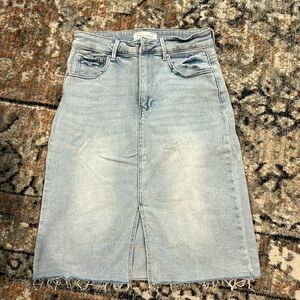 Risen denim skirt
